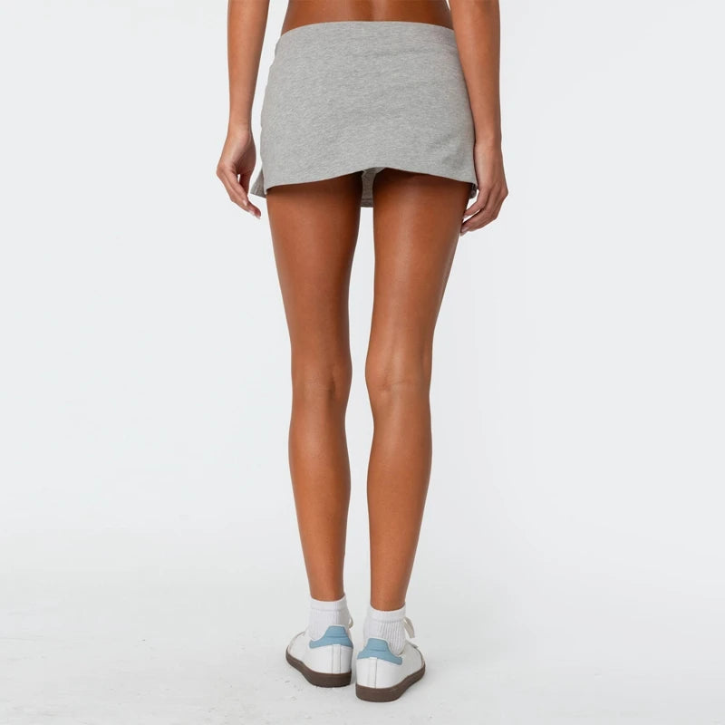 Preppy Fashion Mini Skirts Solid Color Drawstring Elastic Waist Pencil Skirts Summer Casual Short Skirts Women'S Sporty Outfits