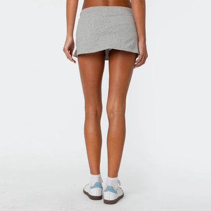 Preppy Fashion Mini Skirts Solid Color Drawstring Elastic Waist Pencil Skirts Summer Casual Short Skirts Women'S Sporty Outfits