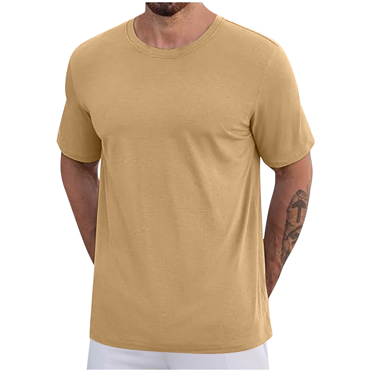 Mens Cotton T-Shirts S-5X Big and Tall Short Sleeve Crewneck Tees Tops plus Size Casual Solid Color Pullover Basic Loungewear T Shirts