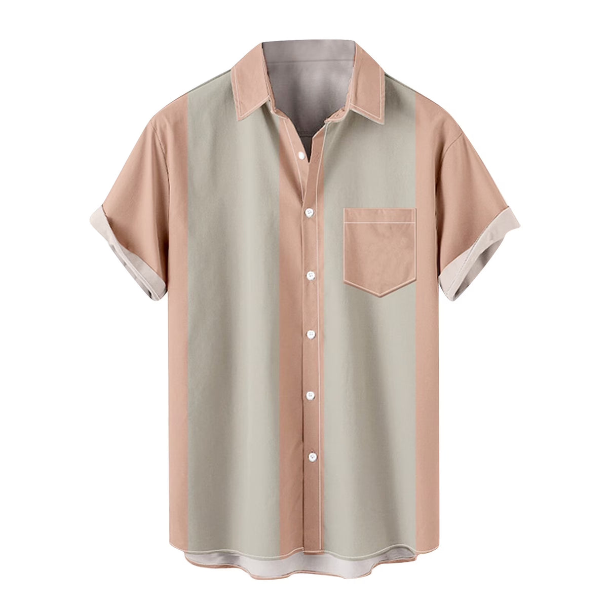 Mens Hawaii Shirts Big and Tall Summer Casual Loose Lapel Color Block Tops Tee Tops Beach Shirts with Pockets S-4XL